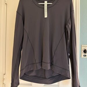 Lululemon Then Now To Long Sleeve *Rulu Soft Size 8 Moonwalk Gray